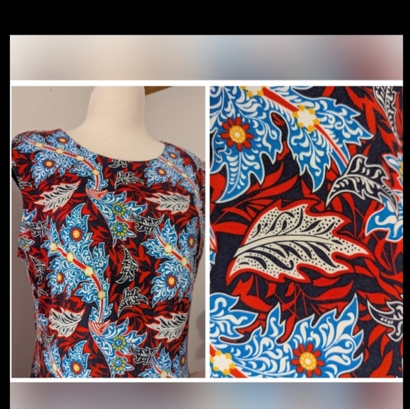 Womens Premise Multicolor Floral Midi Dress Women’s Size Large - Picture 2 of 4